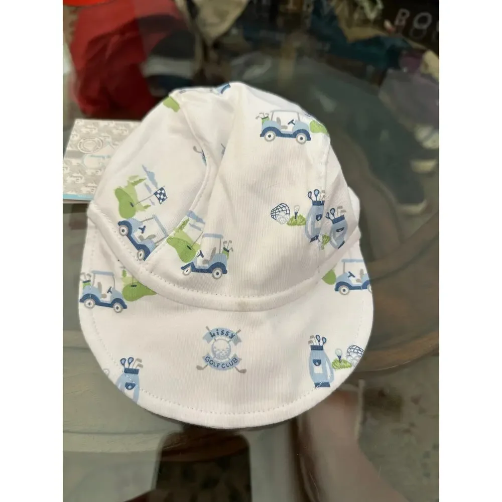 Kissy Kissy Golf Club Cap Multi Blue Soft Pima Cotton Golf Buggy Graphic Classic